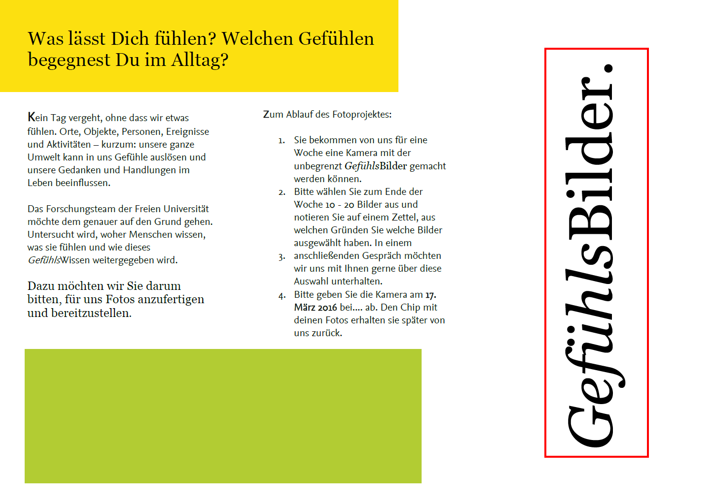 Back of a flyer with informed consent (Research project of Freie Universität Berlin). All rights reserved.