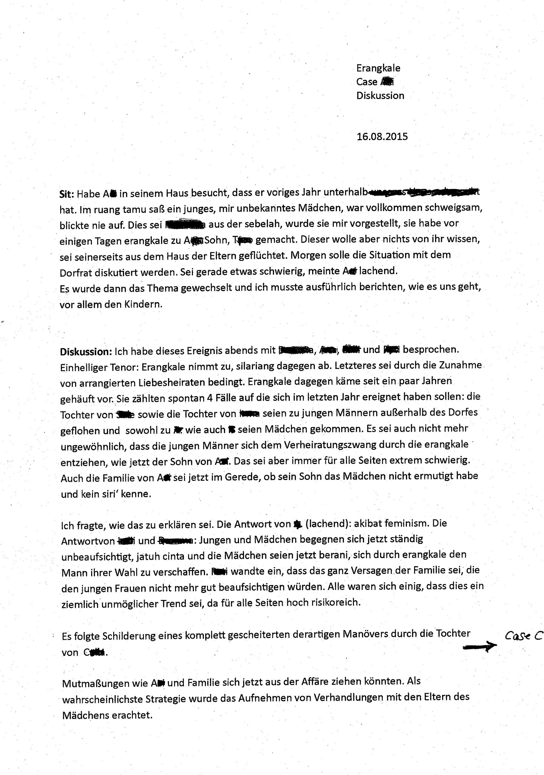 Field protocol Page 2, Birgitt Röttger-Rössler, 2015, licensed under CC BY-NC-ND 4.0
